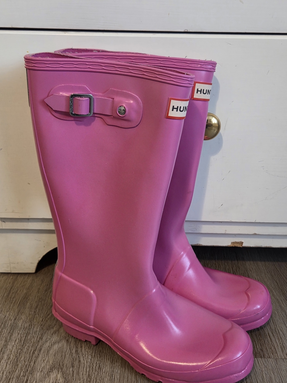 Hunter Pink Gloss Rain Boots